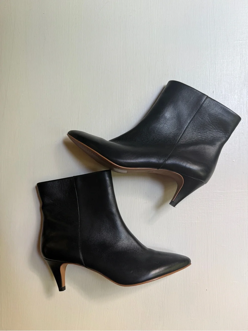 Dolce Vita Dee Women’s Mid-Calf Bootie Sz 8 Black Leather Kitten Heel $155